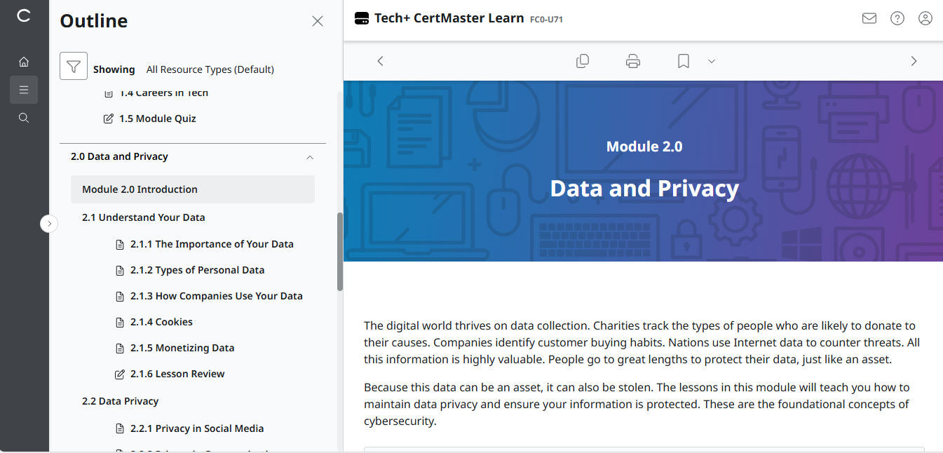 CompTIA Tech+ CertMaster Learn FC0-U71