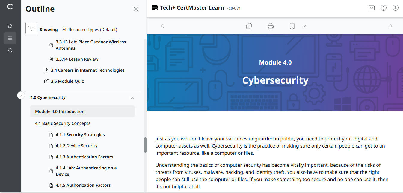 CompTIA Tech+ CertMaster Learn FC0-U71