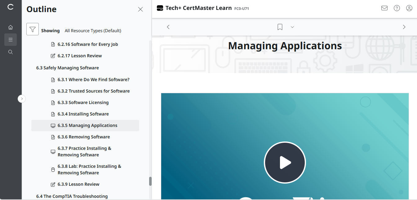 CompTIA Tech+ CertMaster Learn FC0-U71