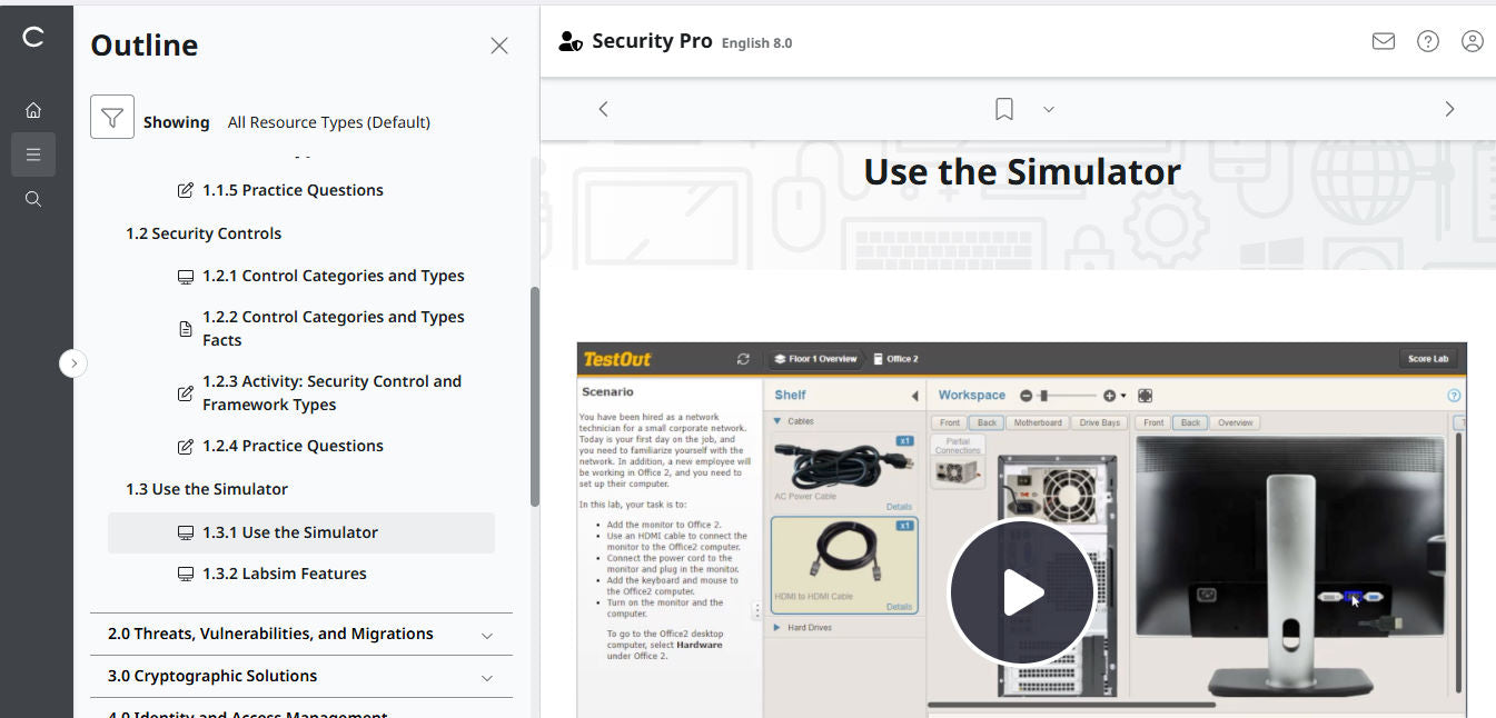 TestOut Security Pro für Security+ (SY0-701) – Einzellizenz