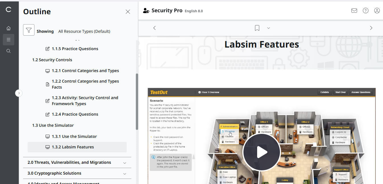 TestOut Security Pro für Security+ (SY0-701) – Einzellizenz