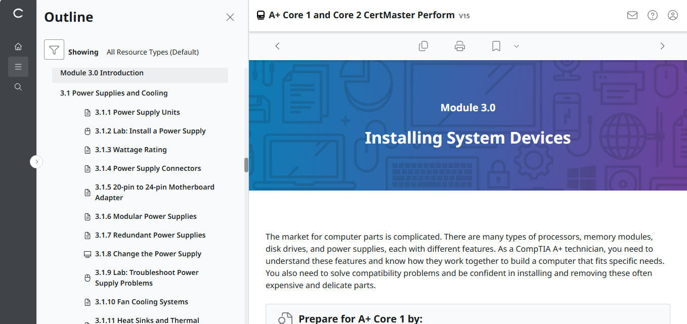 CertMaster Practice für CompTIA A+ Core 1 (220-1101) – (25 % Rabatt)