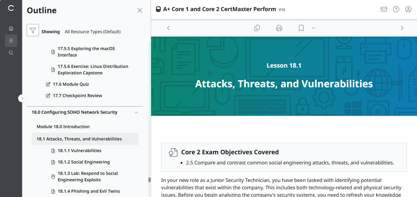 CertMaster Practice für CompTIA A+ Core 1 (220-1101) – (25 % Rabatt)