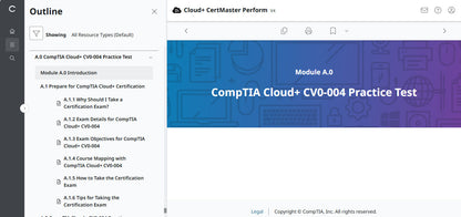 CertMaster Perform for CompTIA Cloud+  (CV0-004) (3 Months Access)