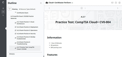 CertMaster Perform for CompTIA Cloud+  (CV0-004) (3 Months Access)
